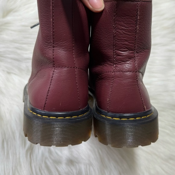 Dr Martens Cherry Red Leather Lace Up Boots Luana Airwair Doc - Picture 5 of 7